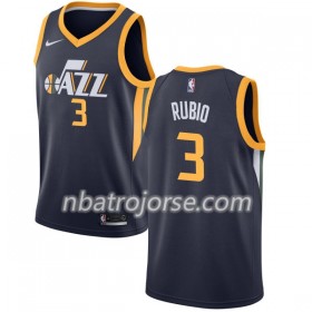 Män Utah Jazz Tröja Ricky Rubio 3 Nike 2017-18 Navy Swingman